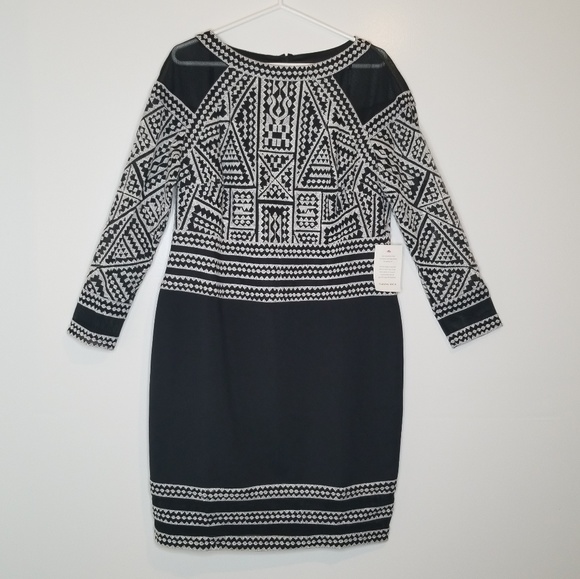 Tadashi Shoji Ada Embroidered Long Sleeve Dress - Picture 2 of 8